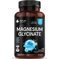 New leaf health Magnesium Glycinate High Strength 1040mg 120 Caps, Fatigue Bone Health in Black