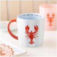 KDMD You Are My Lobster Mug - Nautical Striped Coffee Cup, 350ml in White