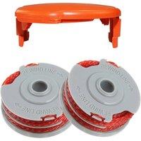 FLAVORA 2spool+1cap Strimmer Trimmer Spool & Line in Orange | Size: 100g