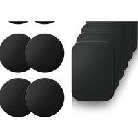 SPETLEK 8 Pack(4Round+4Rectangle) Metal Plates for Magnetic Car Mountive in Black