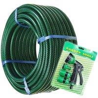 FLAVORA 10M Reinforced Tough Garden Water Hose Pipe Reel Hosepipe in Green | Size: 100g