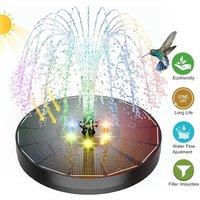 FLAVORA LED Solar Panel Powered Fountain Water Feature Pump in Black | Size: 0.6m2