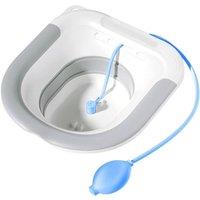 FLAVORA Foldable Sitz Bath for Toilet Hemorrhoids & Post Partum in White