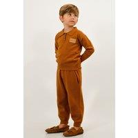 BALOU Boy's Relaxed Knit Joggers in Tan | Size: 11-12 Years