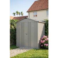 Living and Home 6 x 4 ft Apex Metal Shed Garden Storage Shed with Double Door in Grey