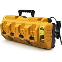 VOGREX 4 Port Fast Charger For 12V 20V Lithium Battery DCB104 in Yellow