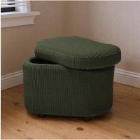 Living and Home Modern Corduroy Storage Ottoman with Plastic Legs in Green