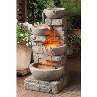 Teamson Home 84.5 cm Outdoor Water Fountain with LED Lights, Grey
