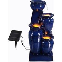 Teamson Home Outdoor Water Fountain with LED Lights, 73 cm Navy