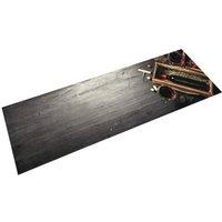 Berkfield Home Kitchen Rug Washable Wine Bottle 45x150 cm Velvet in Grey