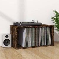 Berkfield Home Vinyl Storage Box Smoked Oak 71x34x36 cm Engineered Wood in Brown | Size: 71 x 34 x 36 cm
