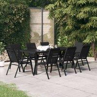Berkfield Home 9 Piece Garden Dining Set Black