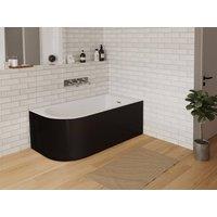 Vente-unique Corner Bathtub - 150 X 75 X 58 Cm - Gloss Black - Right-Hand Corner