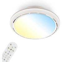 BRILONER White 23.5W CCT Dimmable With Fan Remote LED Ceiling Light