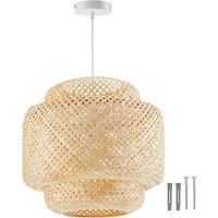 tectake Ceiling Light Lignea Lux - Made Of Bamboo, In Boho Style, 40W in Brown