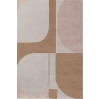 Ted Baker Windmill Hand Woven Wool Rug Abstract Cream & Beige | Size: 160 cm diameter
