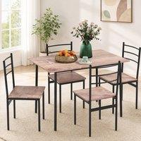 STILVORA Dining Table Set with metal frame in black
