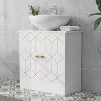 STILVORA Under Sink Cabinet with Adjustable Shelf White