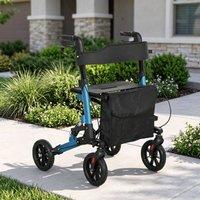 STILVORA Four Wheel Rollator Walker with Seat in Blue