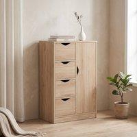 STILVORA Bathroom Storage Cabinet with 4 Drawers in Natural
