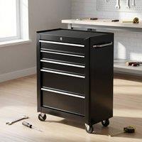 STILVORA Black Steel Tool Chest with 5 Drawers