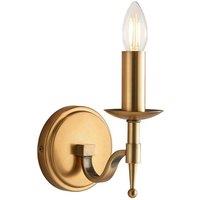 Netlighting Stanford 1 Light Indoor Candle Wall Light Antique Brass E14 in Gold
