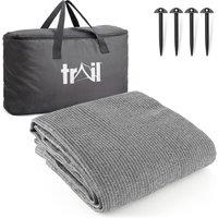 Trail Outdoor Leisure Trail Breathable Awning Carpet Groundsheet Mat 250x550cm in Grey | Size: 250x550 cm