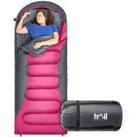 Trail Outdoor Leisure Trail Alpine XL Sleeping Bag Extra Wide 4 Season 400gsm 230x100cm in Pink | Size: 230x100 cm