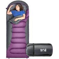 Trail Outdoor Leisure Trail Alpine XL Sleeping Bag Extra Wide 4 Season 400gsm 230x100cm in Purple | Size: 230x100 cm