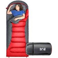 Trail Outdoor Leisure Trail Alpine XL Sleeping Bag Extra Wide 4 Season 400gsm 230x100cm in Red | Size: 230x100 cm