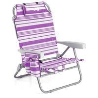 Trail Outdoor Leisure Trail Low Reclining Beach Chair Camping Recliner Carry Straps in Purple