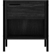 Lemon Pavilion Furniture Hoxton Bedside Cabinet - L39.8 x W50 x H57 cm - Black Matte | Size: 1 Pack