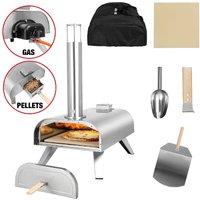 George Foreman 12" Dual Fuel Powered Pizza Oven With Carry Bag & Paddle GFDFPO2PC in Silver