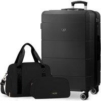 Lugg Jetset 3-Piece Travel Set - 28inch Suitcase, Duffel Bag & Toiletry Bag in Black