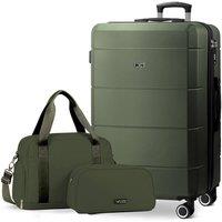 Lugg Jetset 3-Piece Travel Set - 28inch Suitcase, Duffel Bag & Toiletry Bag in Dark Green