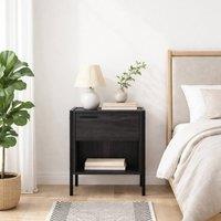 Wyld Haus Ireland Black Wood Effect Bedside Cabinet 2 Drawers
