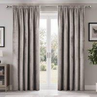 New Edge Blinds Verbena Jacquard Pencil Pleat Curtains in Stone | Size: 168 cm width x 229 cm drop