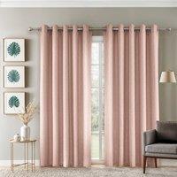New Edge Blinds Amaranth Geometric Eyelet Curtains in Blush Pink in Light Pink | Size: 228 cm width x 228 cm drop