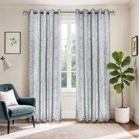 New Edge Blinds Wisteria Textured Eyelet Curtains in Grey | Size: 168 cm width x 183 cm drop