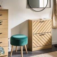 Wyld and Coco Shoe Cabinet - 2-Compartment Light Brown Melamine