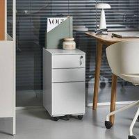 Wyld and Coco Light Grey Metal 3 Drawer Cabinet Lock and Castors W30 x D45 x H60cm
