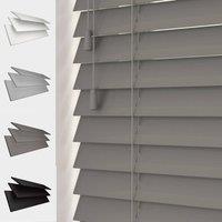 Blinds Outlet Faux Wood String Venetian Blind in Dark Grey | Size: 150 cm width x 120 cm drop