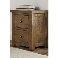 Time4sleep Plank 2 Drawer Wooden Bedside in Brown
