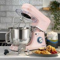 Cooks Professional Stand Mixer 1200W with 6 Speeds, Pulse Function, 7L Mixing Bowl in Pink
