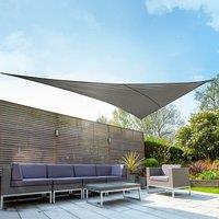 Primrose 6m Right Angle Triangle Waterproof Charcoal Garden Patio Sun Shade Sail Canopy 98% UV Block with Free Fixing Kit
