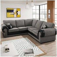 SOFA SCENE LTD Tango King-size Corner Sofa Suite Set Grey/Black Jumbo Cord in Grey