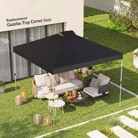 OUTSUNNY Gazebo Roof Replacement UV50+ Waterproof for 3 x 3 m Frame in Black | Size: 3000mm x 3000mm
