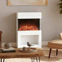 HOMCOM 1000W/2000W Electric Fire & Mantel with Remote & Timer in White