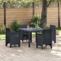 Berkfield Home 5 Piece Garden Dining Set Anthracite Poly Rattan