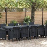 Berkfield Home 13 Piece Garden Dining Set Anthracite Poly Rattan